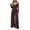 Coffee, variant on ClodeEU Women's V Neck Halter Tie Off Shoulder Long Sleeve Cinched Waist Wide Leg Jumpsuit ,Casual High Waist Fashion Romper ,Women's Plus L