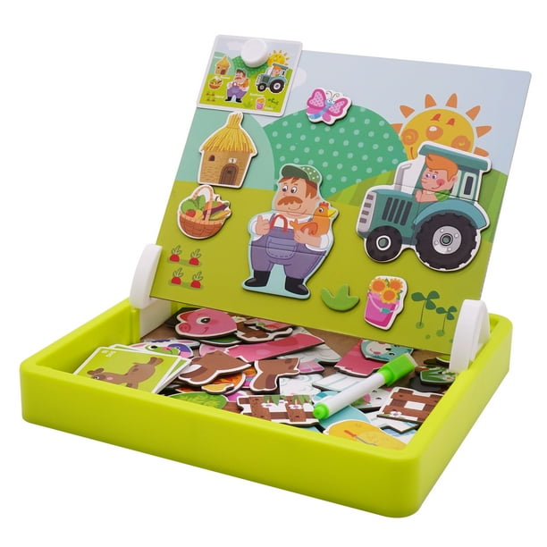 veZve Kids Jigsaw Farm Puzzle Set Board Drawing Toy for Boys