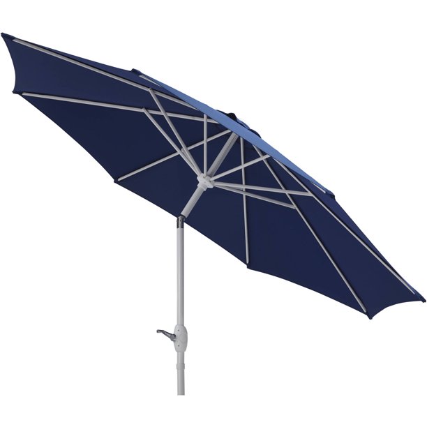 Mainstays 9 Market Umbrella Navy Blue With White Frame Walmart Com Walmart Com