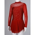 thumbnail image 3 of MSemis Kids Girls Figure Ice Skating Dress Burgundy 6, 3 of 5