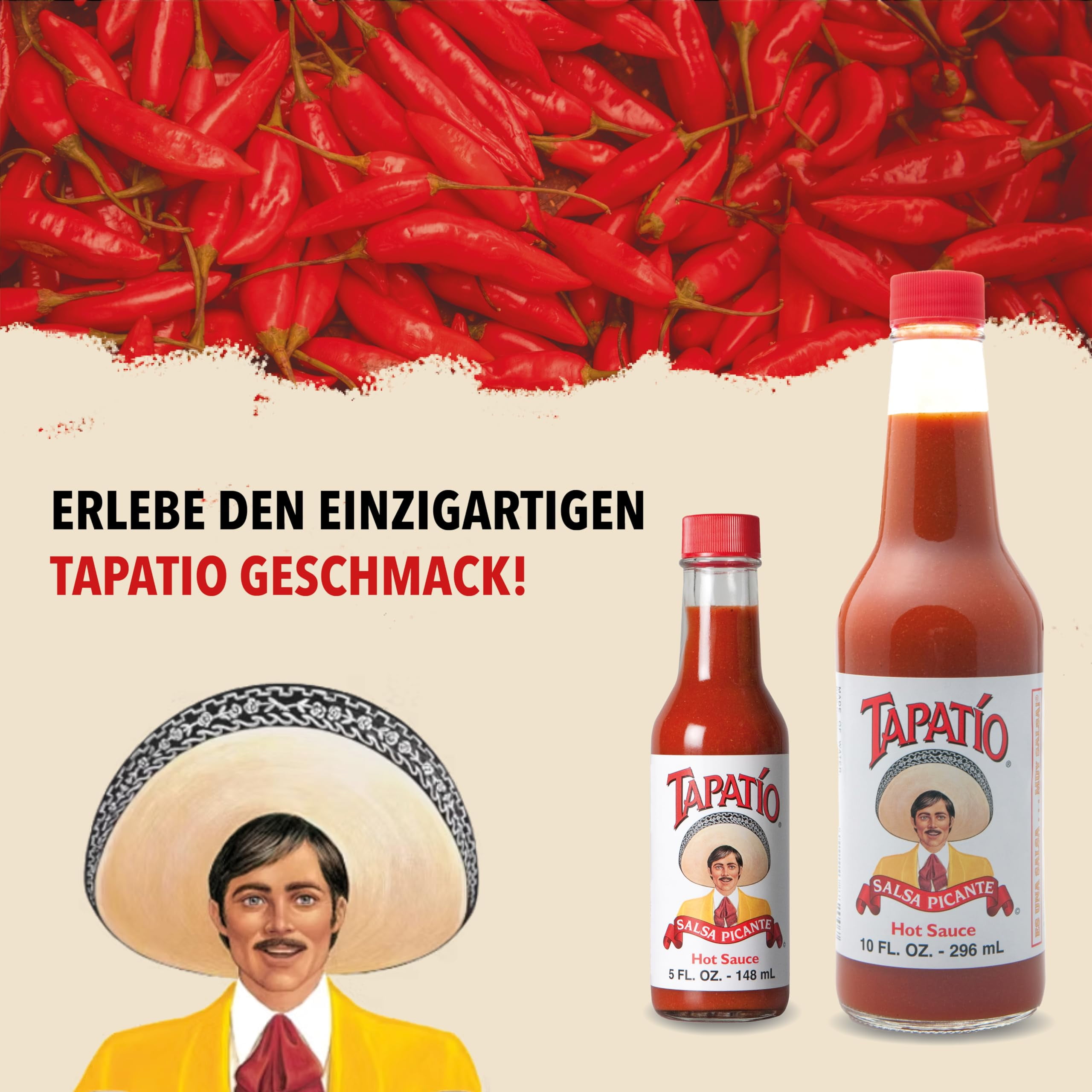 Tapatio Salsa Picante Hot Sauce, Medium Heat, Non Fat, Zero