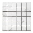 thumbnail image 4 of The Tile Life Monarch 2" x 2" Calacatta Matte Porcelain Mosaic Floor and Wall Tile, 1 Sheet, 4 of 12
