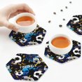 thumbnail image 7 of Gaeub Football Print 6 Pcs Leather Coasters for Drinks ,Drink Coasters Sets,Drink Table Cup Coasters for Living Room Kitchen Coffee Decor,Hexagon, 7 of 7