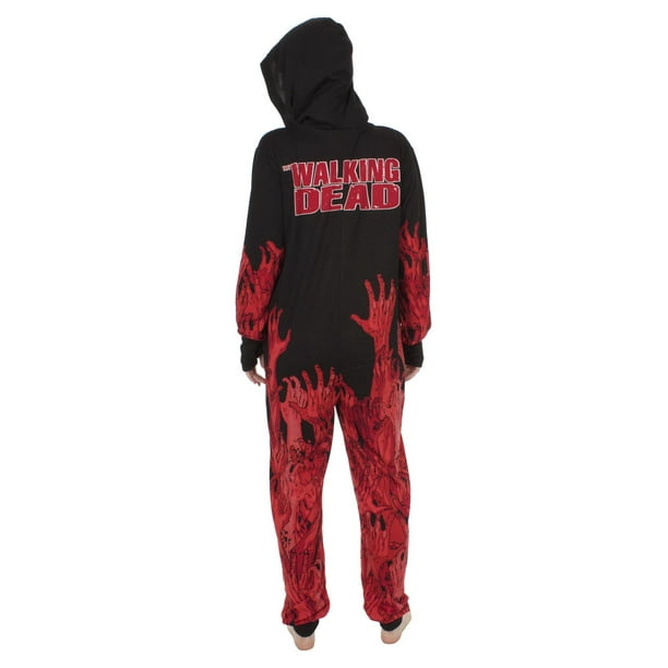 Walking Dead Union Suit Hooded Pajama Onesie Bodysuit