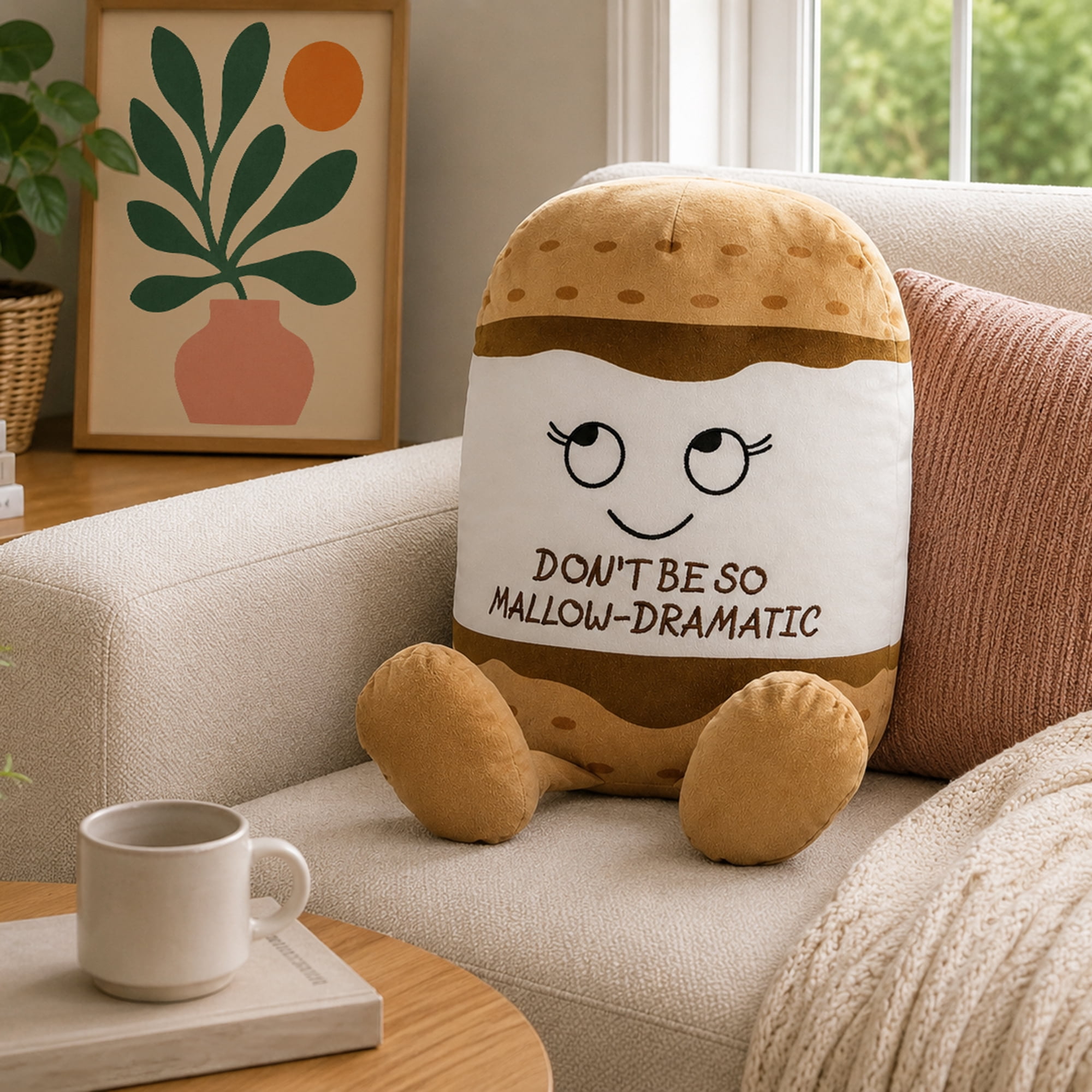 Jumbo Snarky Marshmallow Stuffed Plush Toy, Funny Soft Collectible Plush Character, 12M+