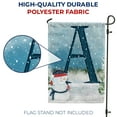 thumbnail image 3 of America Forever Winter Monogram Letter A Garden Flag Vertical Double Sided 12.5 x 18 inches American Snowman in Winter, Holiday Seasonal Flags for Outdoor Decoration, Snowfall Celebration Garden Flag, 3 of 4
