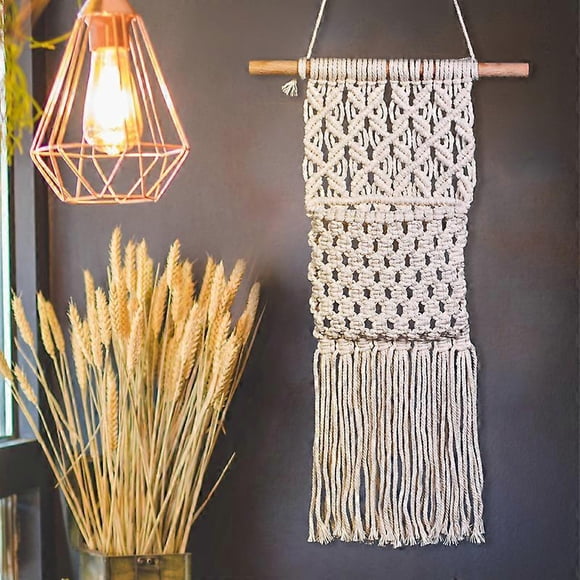 Tapisserie Tisse - tisss la main Boho Chic Wall Art Bohemian pour le salon, dcoration pour la maison (35*65cm)