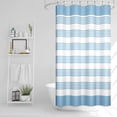 thumbnail image 3 of Classic Striped Waffle Weave Shower Curtain 72W x 78L Inch, Wide Gray Green Stripes Water Repellent Shower Curtain Set for Modern Home Hotel Bathroom Decoration, 3 of 5