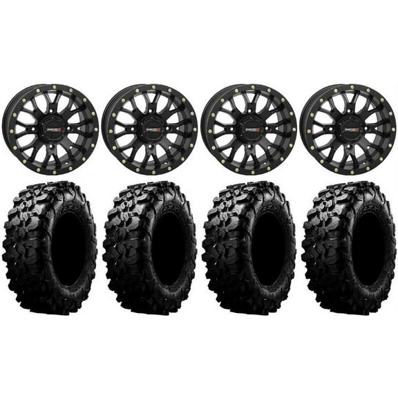 System 3 ST-3 Black 15" Wheels 29" Carnivore Tires Sportsman RZR Ranger