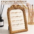 thumbnail image 2 of Vintage Velvet Ring Holder Arch Gold Small Jewelry Display Tray for Travel Wedding Photography Prop White, 2 of 8