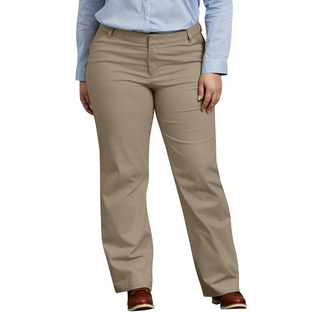 Dickies - Dickies Women's Plus Size Relaxed Straight Stretch Twill Pant ...