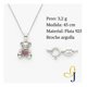 thumbnail image 2 of Collar De Osito Con Corazón De Zirconia Para Mujer Plata 925 Plateado, 2 of 5