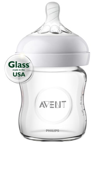 Philips Avent Glass Natural Baby Bottle, 4oz, 1pk, SCF701/17