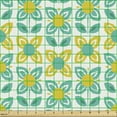 thumbnail image 2 of Ambesonne Floral Fabric by the Yard Upholstery, Blooming Happy Time Flowers, 1 Yard, Seafoam and Yellow, 2 of 5