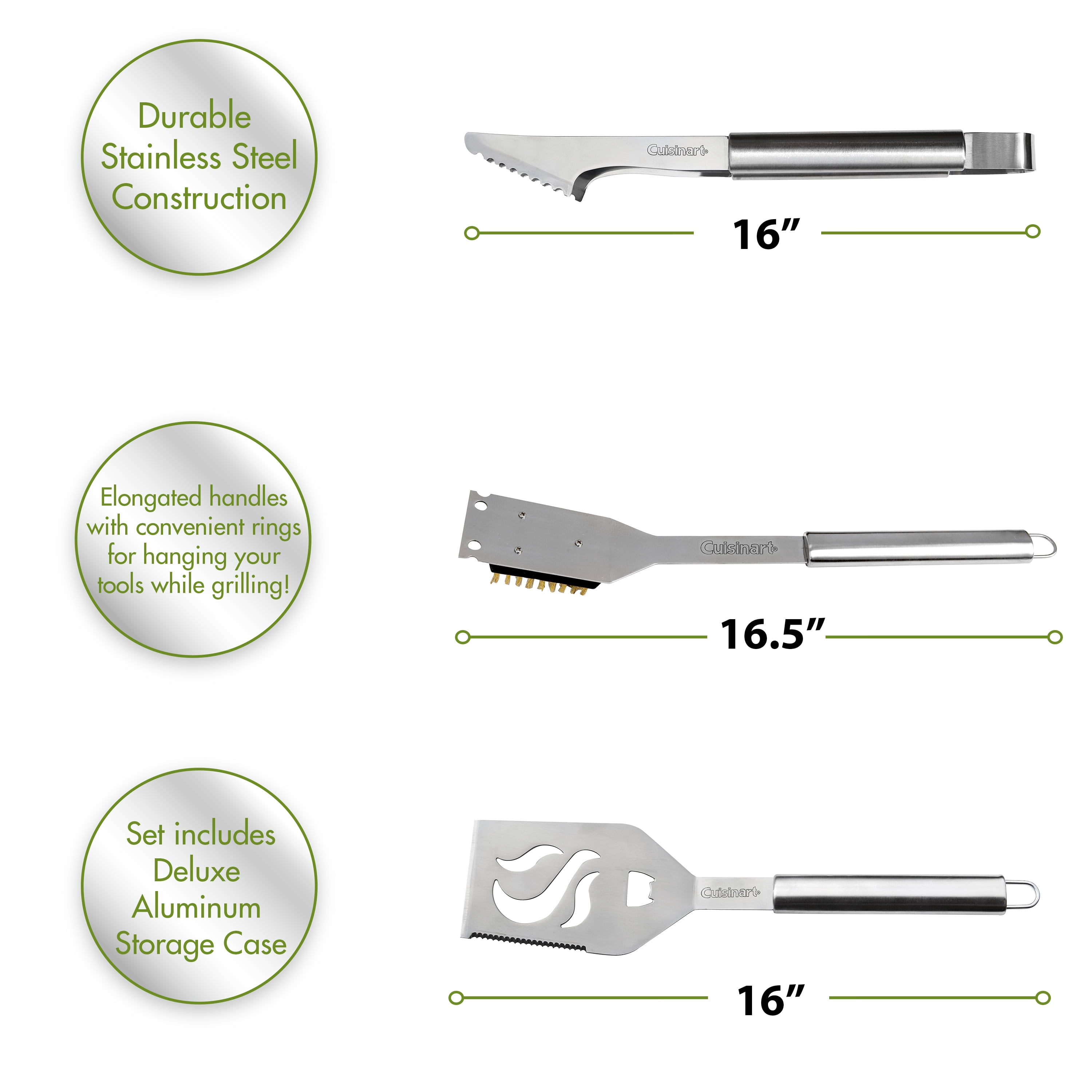 Cuisinart 14 Piece Deluxe Stainless Steel Grill Tool Set Cuisinart 14 Piece Deluxe Stainless Steel Grill Tool Set
