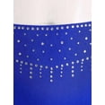 thumbnail image 6 of Sholeno 2 Piece Dance Outfits for Women Rhinestone Crop Top with Feather Briefs Jazz Latin Dancewear Royal Blue L, 6 of 7