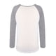thumbnail image 4 of Camiseta Manga Larga Cuello Redondo Ahuecado Bloqueo De Color Tops Básicos Casuales para Mujer Blanco y Gris S, 4 of 6