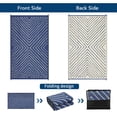 thumbnail image 6 of HIWEAVER Navy/White 5' x 8' Outdoor Rug PP Plastic Straw Woven Waterproof Patio Rug with Striped Pattern Portable Outside Carpet for Balcony Deck Picnic Garden Decor, 6 of 6