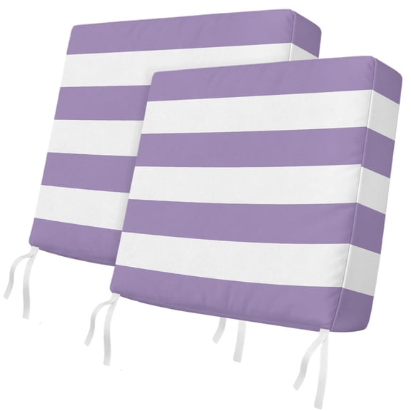 Outdoor Patio Cushion Covers 2 Pack Purple Stripes Patio Chair Cushion Covers with Ties and Zipper Modern Artistic Parallel Lines Waterproof Outdoor Seat Cushion Covers for Patio Furniture 20"x18"