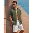thumbnail image 3 of COOFANDY Mens Short Sleeve Button Down Shirts Cotton Casual Summer Shirts Textured Beach Vacation Outfits, 3 of 6