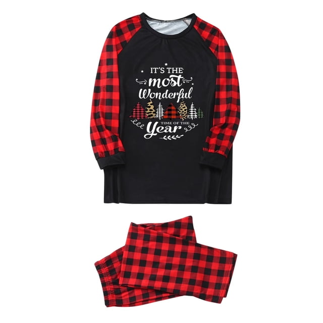 Conjunto de pijamas para padres e hijos, ropa de casa con estampado a cuadros, novedad de Navidad, 2021
