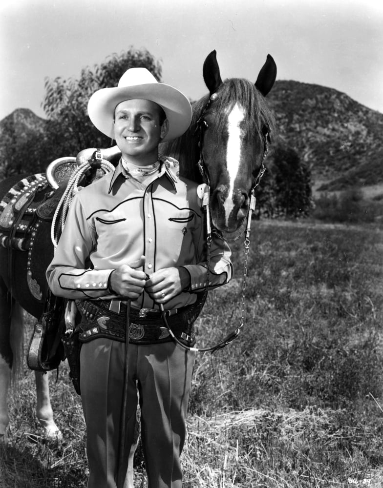 Gene Autry with a cowboy hat and horse Photo Print - Walmart.com ...