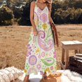 thumbnail image 2 of Pastel Paisley Floral Pattern Design Background Fine Art Sleeveless Dress Summer Dress Woman 2025, 2 of 7