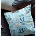 thumbnail image 3 of Elephant Howdah Indoor/Outdoor Pillow in Sky Blue White 16x16, 3 of 5