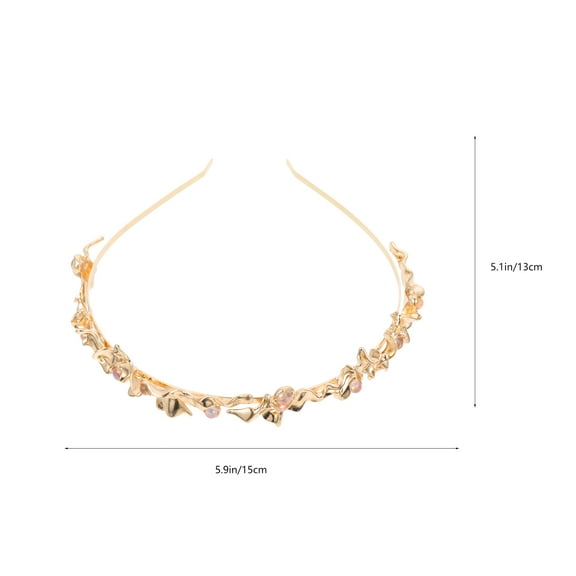 YOSADIER Golden Metal Headband with Rhinestones for Wedding Guest and Bride