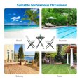 thumbnail image 5 of Patio Rattan Bistro Set - 3 Piece Outdoor Dining Set with Table & 2 Chairs - Folding PE Rattan Furniture for Garden, Balcony, Poolside - Black Frame, White/Blue, 5 of 9