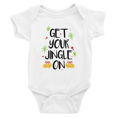 

Get Your Jingle On Funny WHITE Baby Bodysuit X-mas Gift