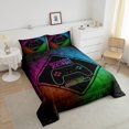 thumbnail image 4 of Erosebridal Video Gamer Comforter Sets Toddler Size,Gradient Checkered Comforters & Duvets,Gamepad Decor,Reversible,Breathable,2pcs, 4 of 7