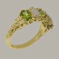 thumbnail image 4 of LBG British Made 9k Yellow Gold Natural Peridot & Opal Womens Eternity Ring - 33 size options - Size 11.75, 4 of 8