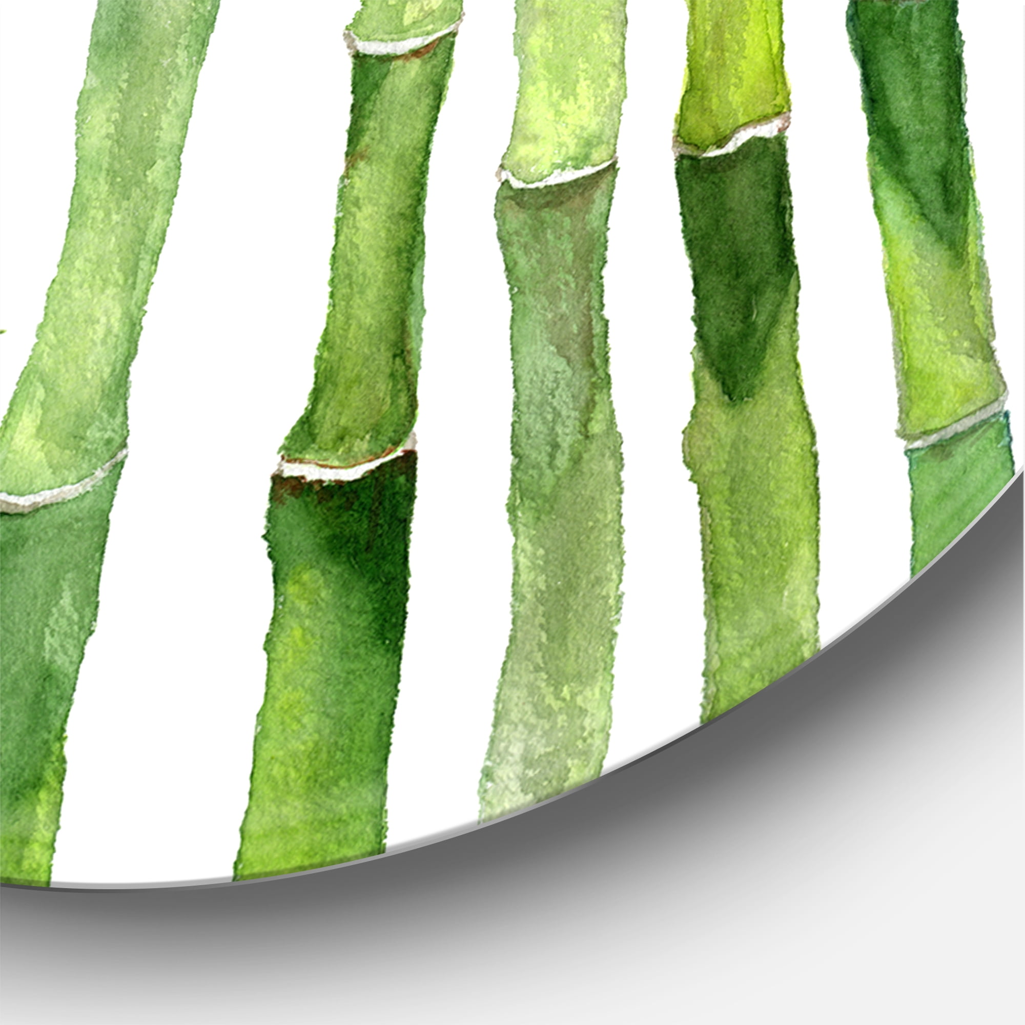 Designart 'The Forest of Bamboo Branches III' Tropical Circle Metal Wall Art 23x23 - Disc of 23