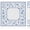 Blue Chinese Style Flower, variant on Chinoiserie Porcelain Floral Fruit Mahjong Mat 31.5 x 31.5 in