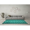 thumbnail image 3 of Ahgly Company Machine Washable Indoor Rectangle Abstract Turquoise Blue Contemporary Area Rugs, 2' x 3', 3 of 4