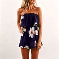 thumbnail image 2 of Shadoumai Women's Floral Print Strapless Sleeveless Tube Romper Summer Short Jumpsuit, 2 of 6
