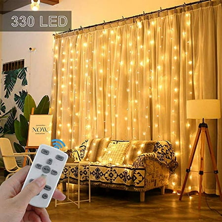 Etercycle 330 Led Curtain Lights With Remote Timerdimmer 10 Ft Icicle Fairy Twinkle String Lights For Bedroom Wall Christmas Dorm Wedding Party Garden Outdoor Indoor Decoration8modeswarm White Walmart Canada