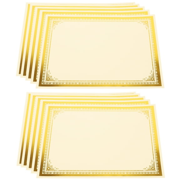 Golden Certificate Paper for Lab Use Made of Paper Perfect for Decoration 10 Sheets