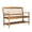 Teak, variant on GZXS 51-Inch Acacia Wood Bench with Storage Shelf, Rustic Farmhouse Accent Seating with Hand-Carved Details, Teak with Black Arms, Easy Assembly