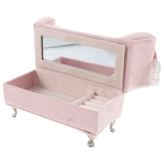 STRANDCHIC 1Pc Small Sofa Jewelry Box Yellow Storage Case for Home Desktop Decoration