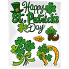 Northeast Home Goods St Patricks Day Vinyl Window Clings (Happy St Patrick's Day Horseshoe Clovers)
