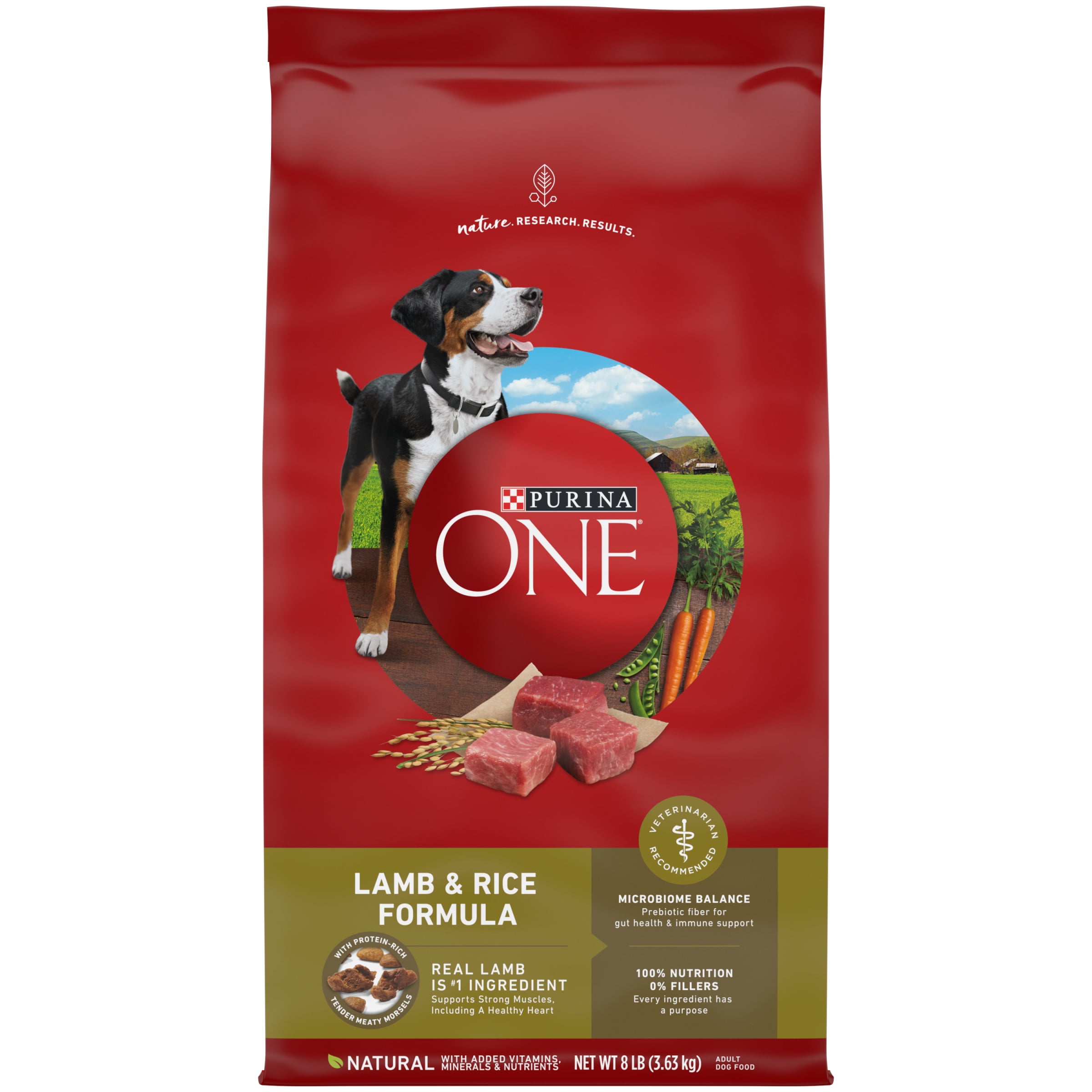 Purina ONE Lamb & Rice Pate Dry Dog Food, Grain Free, 8 lb Bag
