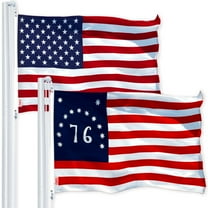 G128 Combo Pack: USA American Flag 3x5 Ft 150D Printed Stars & Bennington Flag 3x5 Ft 150D Printed
