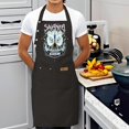 thumbnail image 4 of Stylish 2 Pack Bib Apron Set - Adjustable with 2 Pockets Featuring Bold ' SAINSA ACRONIA ' Graphic Design Perfect for Cooking & Chef Use for Men & Women, 4 of 6