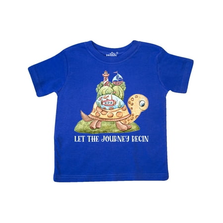 

Inktastic Let the Journey Begin Cute Watercolor Turtle Ocean Scene Gift Toddler Boy or Toddler Girl T-Shirt