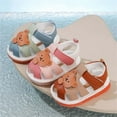 thumbnail image 4 of ZACPNCV Baby Toddler Infant Girls PU Leather Soft Open Toe Summer Sandals Flower Princess Flat Shoes Brown 1-2 Years, 4 of 4
