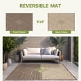 thumbnail image 3 of KUETH 6'x 9' Outdoor Rug Plastic Foldable Waterproof Outside Carpet UV Resistant Geometric Patio RV Deck Mat,COFFEE BEIGE, 3 of 6