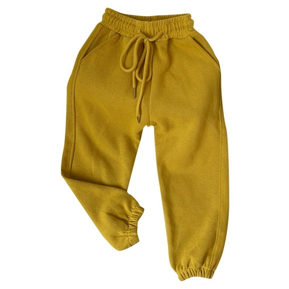 AherBiu Toddler Girls Clothes Drawstring Elastic High Waisted Sweatpants Joggers Pants with Pockets
