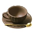 thumbnail image 1 of 1/6 Coffee Cup Plate Spoon Multipurpose for Dollhouse Life Scene Prop Brown, 1 of 8